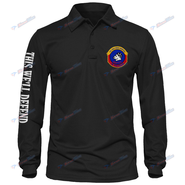 444th Transportation Company - Men's Polo Shirt Quick Dry Performance - Long Sleeve Tactical Shirts - Golf Shirt - PL5 -US