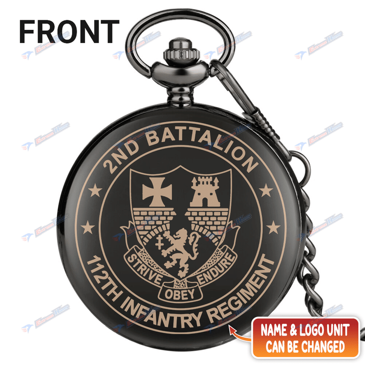Custom Name Unit, Personalized Rank and Insignia, United States Armed Forces - Pocket Watch - DH2