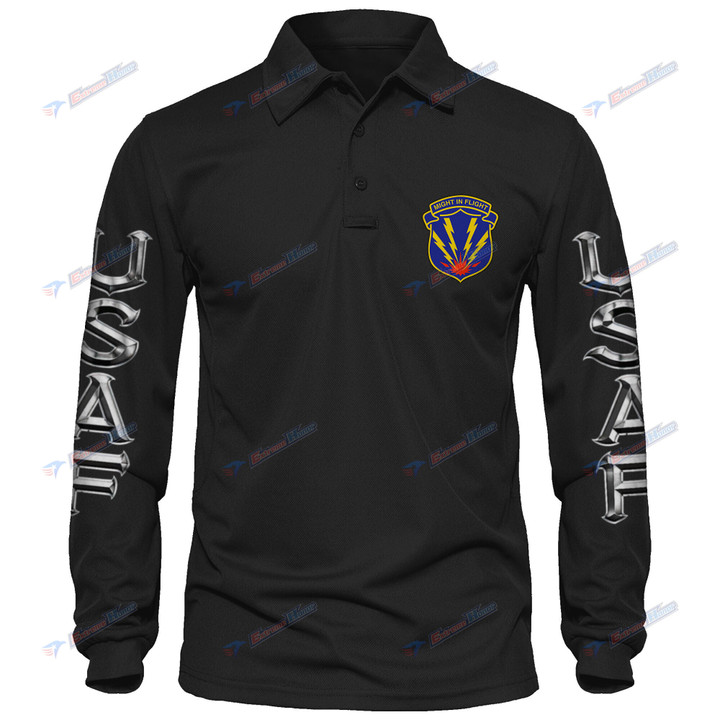 303rd Bombardment Group - Men's Polo Shirt Quick Dry Performance - Long Sleeve Tactical Shirts - Golf Shirt - PL7 -US