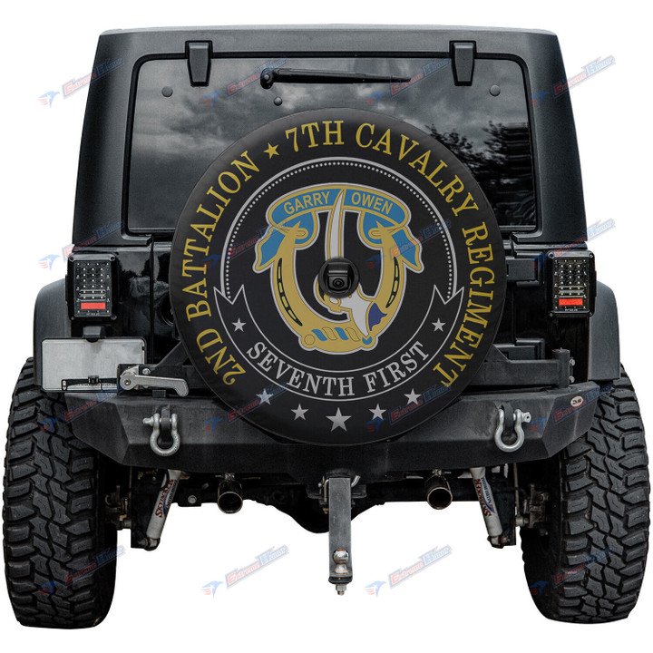 2nd Battalion, 7th Cavalry Regiment - SUV Tire Cover - Spare Tire Cover For Car - Camper Tire Cover - LX1 - US