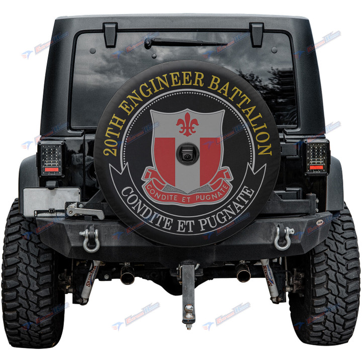 20th Engineer Battalion - SUV Tire Cover - Spare Tire Cover For Car - Camper Tire Cover - LX1 - US
