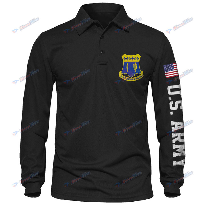 109th Infantry Regiment - Men's Polo Shirt Quick Dry Performance - Long Sleeve Tactical Shirts - Golf Shirt - PL4 -US