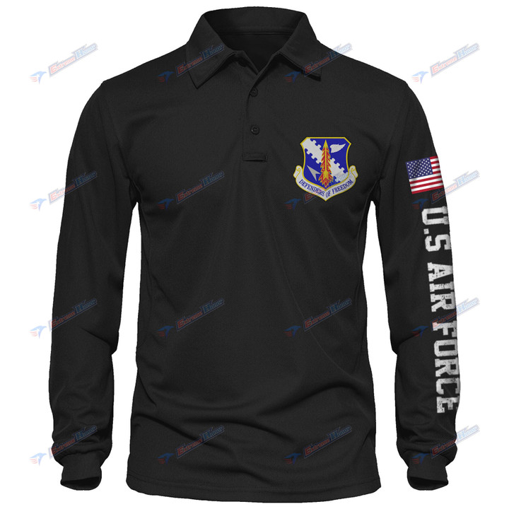 182nd Airlift Wing - Men's Polo Shirt Quick Dry Performance - Long Sleeve Tactical Shirts - Golf Shirt - PL4 -US