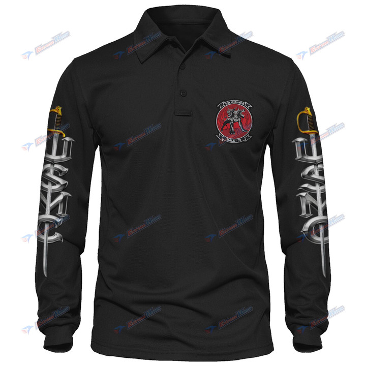 MALS-39 - Men's Polo Shirt Quick Dry Performance - Long Sleeve Tactical Shirts - Golf Shirt - PL7 -US