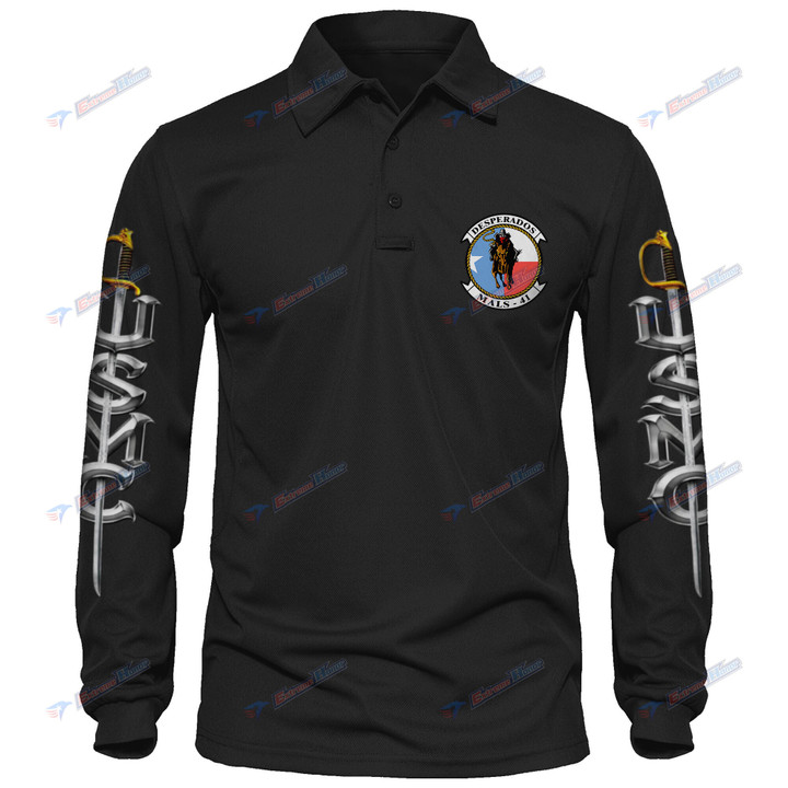 MALS-41 - Men's Polo Shirt Quick Dry Performance - Long Sleeve Tactical Shirts - Golf Shirt - PL7 -US