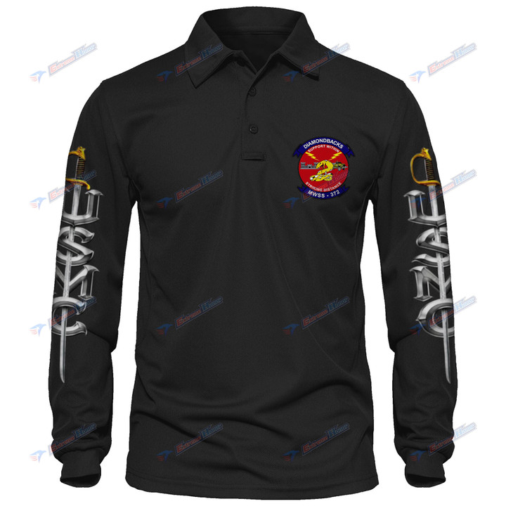 MWSS-372 - Men's Polo Shirt Quick Dry Performance - Long Sleeve Tactical Shirts - Golf Shirt - PL7 -US