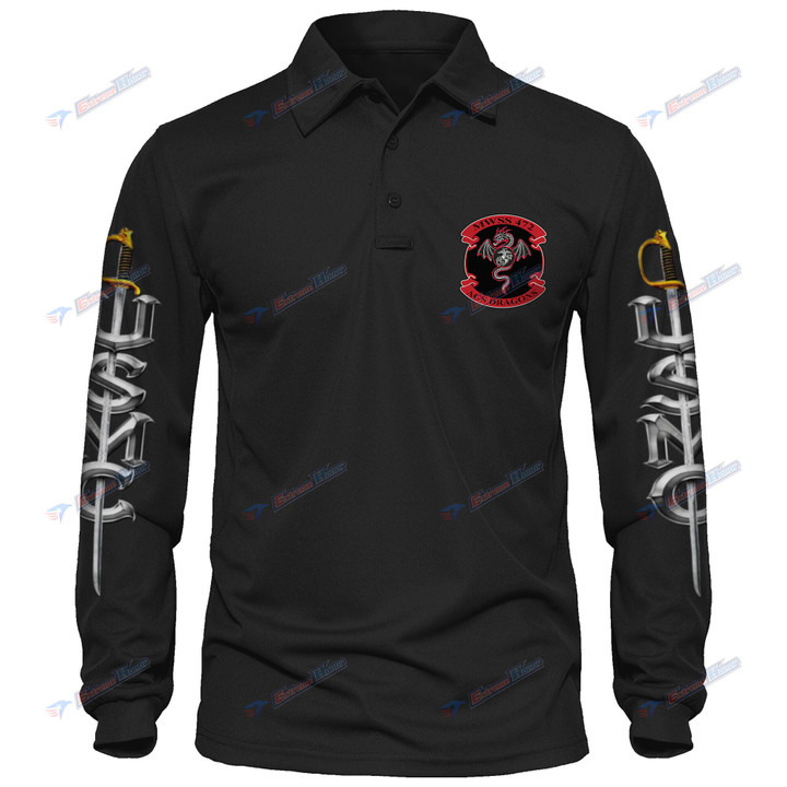 MWSS-472 - Men's Polo Shirt Quick Dry Performance - Long Sleeve Tactical Shirts - Golf Shirt - PL7 -US