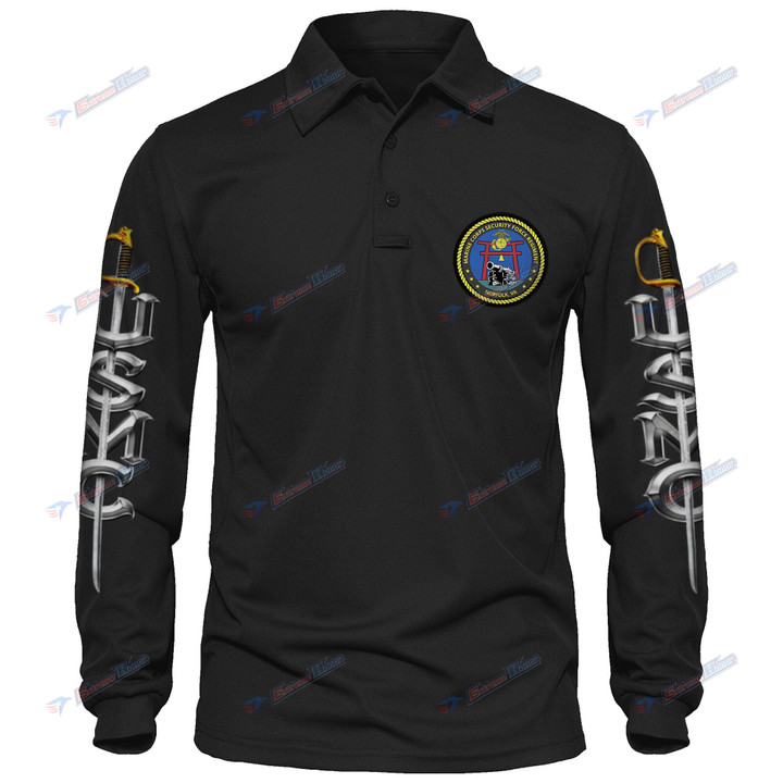 Marine Corps Security Force Regiment - Men's Polo Shirt Quick Dry Performance - Long Sleeve Tactical Shirts - Golf Shirt - PL7 -US
