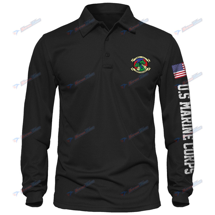 HMH-462 - Men's Polo Shirt Quick Dry Performance - Long Sleeve Tactical Shirts - Golf Shirt - PL4 -US