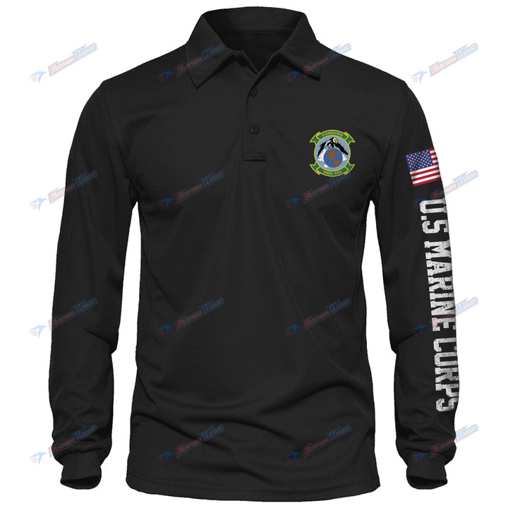 HMH-464 - Men's Polo Shirt Quick Dry Performance - Long Sleeve Tactical Shirts - Golf Shirt - PL4 -US
