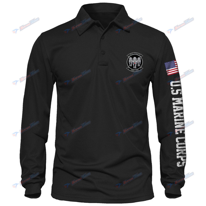 HMH-466 - Men's Polo Shirt Quick Dry Performance - Long Sleeve Tactical Shirts - Golf Shirt - PL4 -US