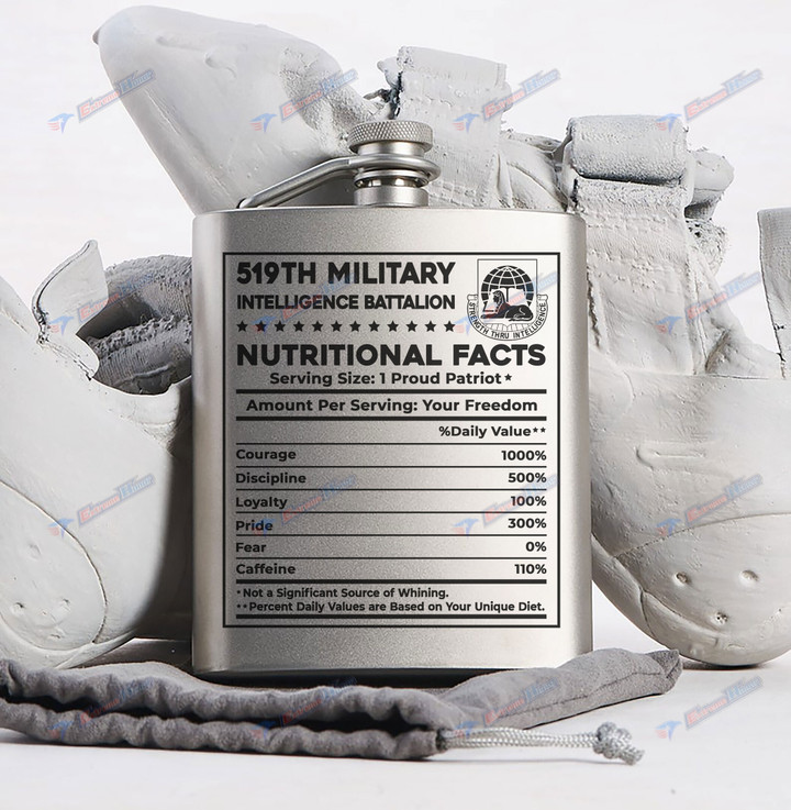 519th Military Intelligence Battalion - Steel Hip Flask - WI2 - US