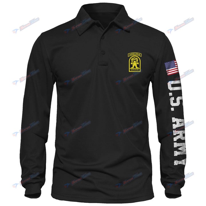 509th Parachute Infantry Regiment - Men's Polo Shirt Quick Dry Performance - Long Sleeve Tactical Shirts - Golf Shirt - PL4 -US