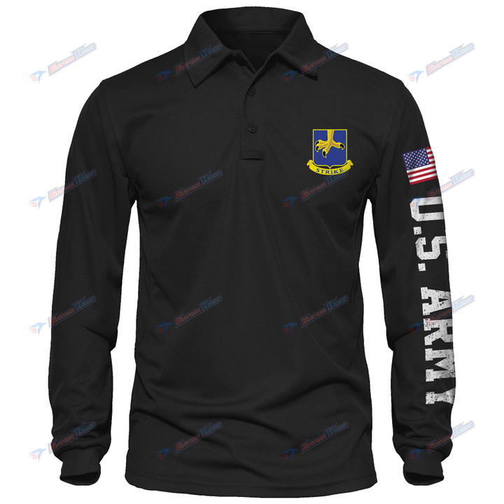 502nd Parachute Infantry Regiment - Men's Polo Shirt Quick Dry Performance - Long Sleeve Tactical Shirts - Golf Shirt - PL4 -US