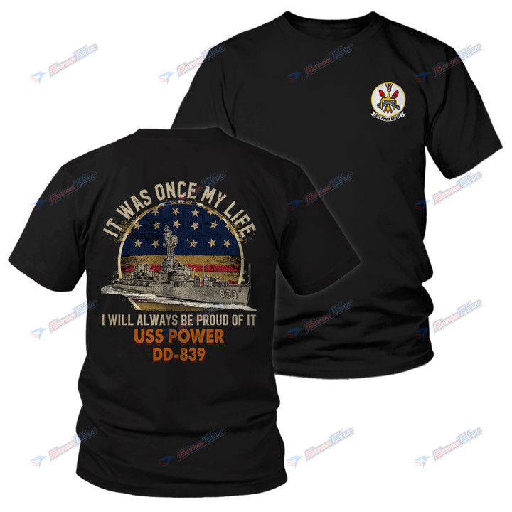 USS Power (DD-839) - Men's Shirt - 2 Sided Shirt - PL8 - US