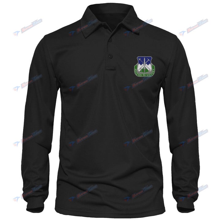 3rd Battalion, 172nd Infantry Regiment - Men's Polo Shirt Quick Dry Performance - Long Sleeve Tactical Shirts - Golf Shirt - PL9 -US