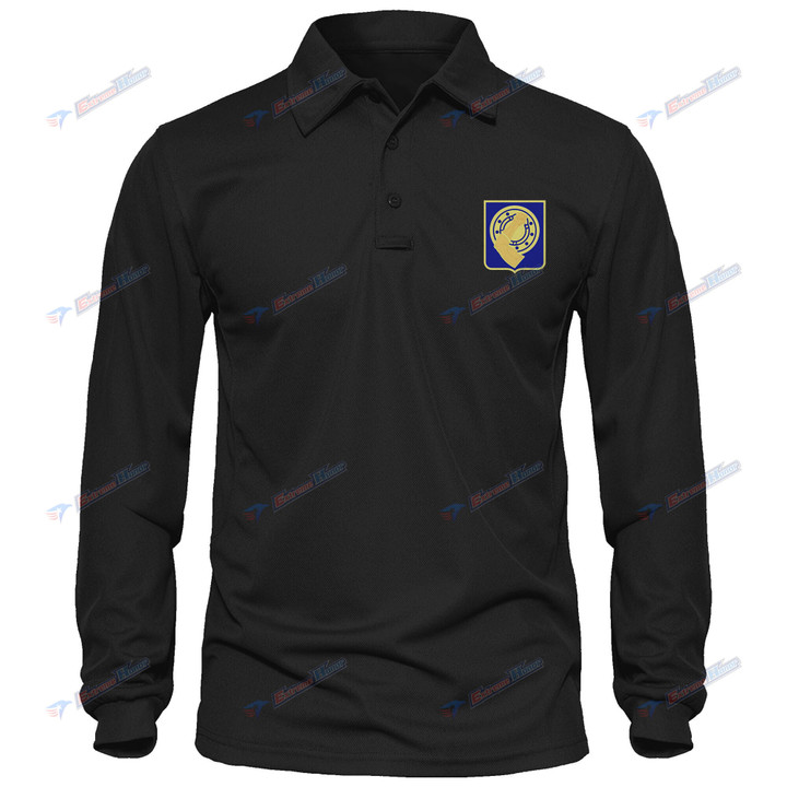 4th Battalion, 34th Armor Regiment - Men's Polo Shirt Quick Dry Performance - Long Sleeve Tactical Shirts - Golf Shirt - PL9 -US