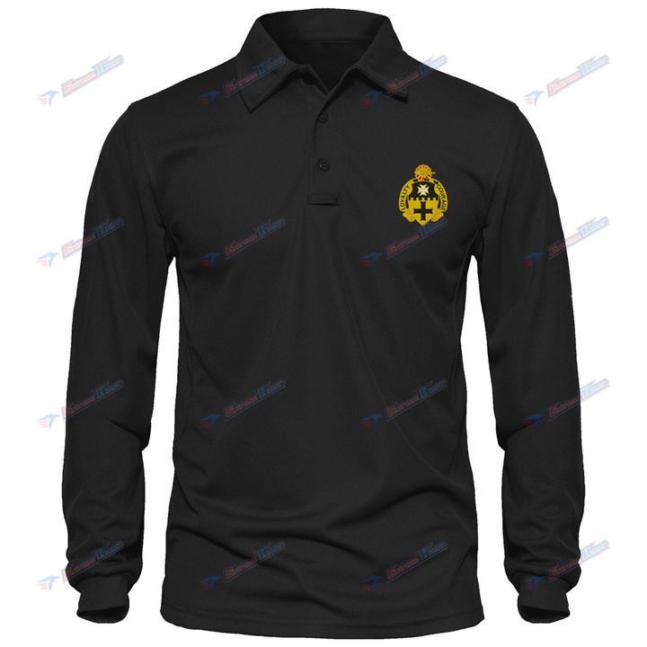 5th Armored Cavalry Regiment - Men's Polo Shirt Quick Dry Performance - Long Sleeve Tactical Shirts - Golf Shirt - PL9 -US