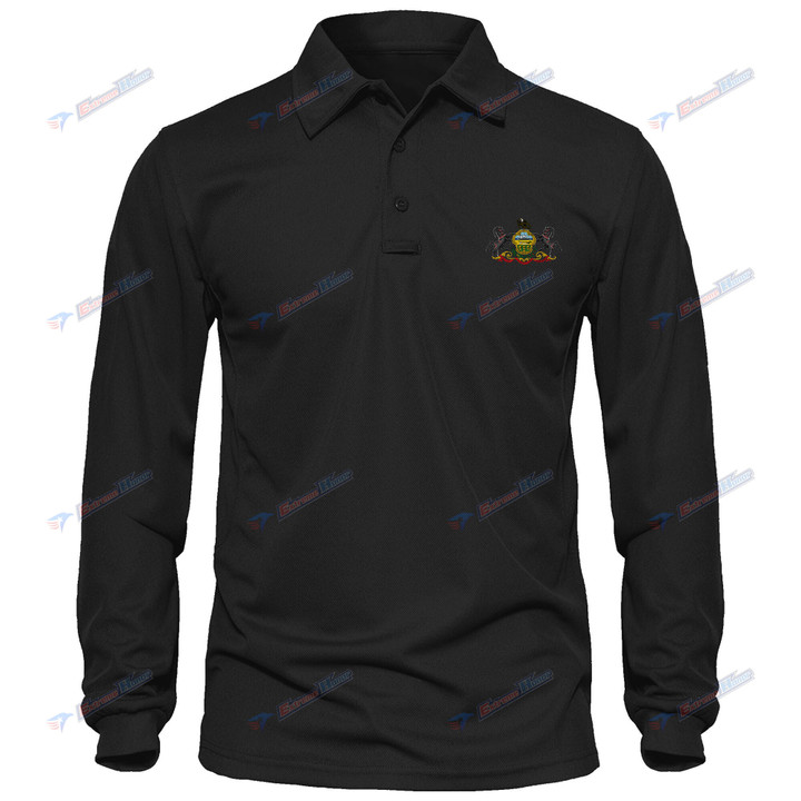 71st Pennsylvania Infantry Regiment - Men's Polo Shirt Quick Dry Performance - Long Sleeve Tactical Shirts - Golf Shirt - PL9 -US