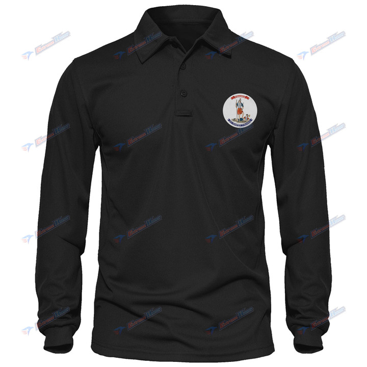 51st Virginia Infantry Regiment - Men's Polo Shirt Quick Dry Performance - Long Sleeve Tactical Shirts - Golf Shirt - PL9 -US