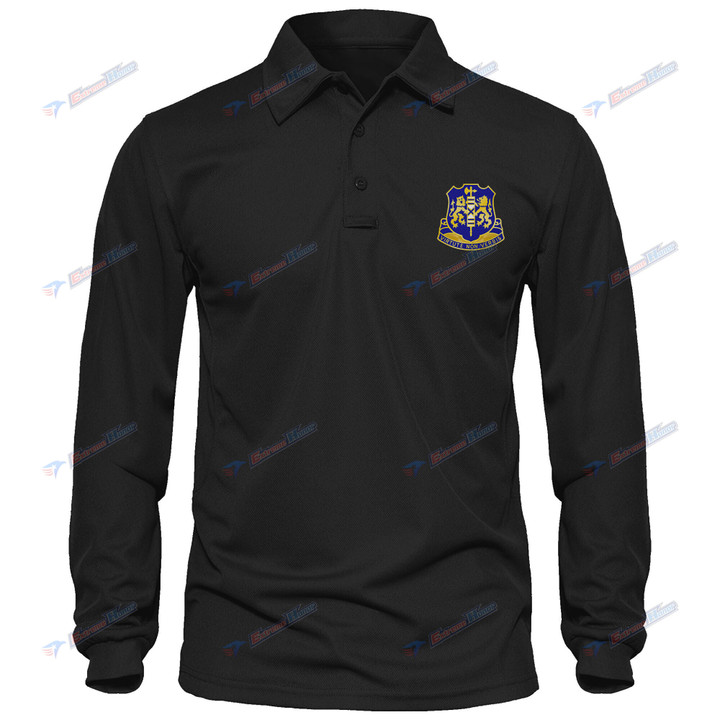 2nd Battalion, 108th Infantry Regiment - Men's Polo Shirt Quick Dry Performance - Long Sleeve Tactical Shirts - Golf Shirt - PL9 -US