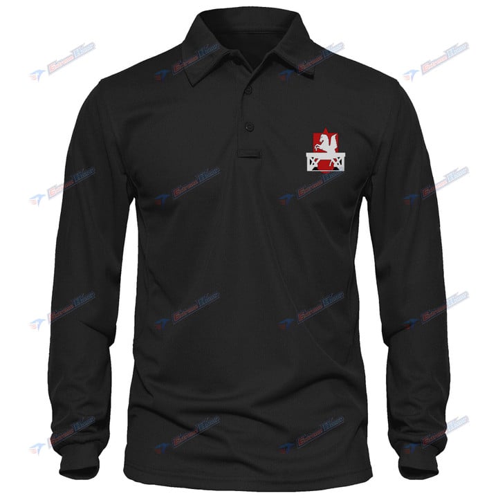 352nd Infantry Division - Men's Polo Shirt Quick Dry Performance - Long Sleeve Tactical Shirts - Golf Shirt - PL9 -US
