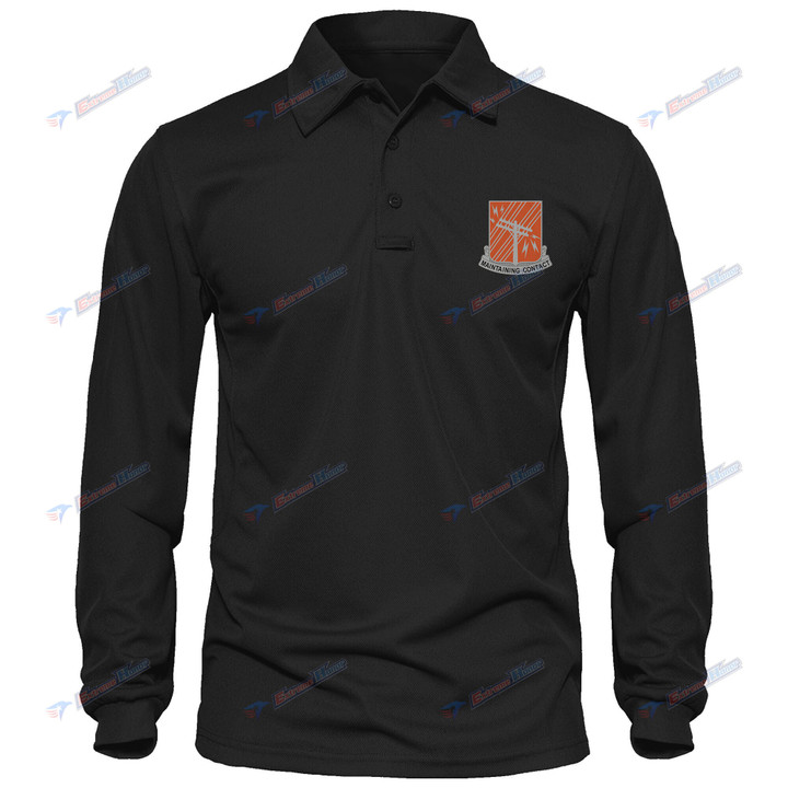 440th Signal Battalion - Men's Polo Shirt Quick Dry Performance - Long Sleeve Tactical Shirts - Golf Shirt - PL9 -US