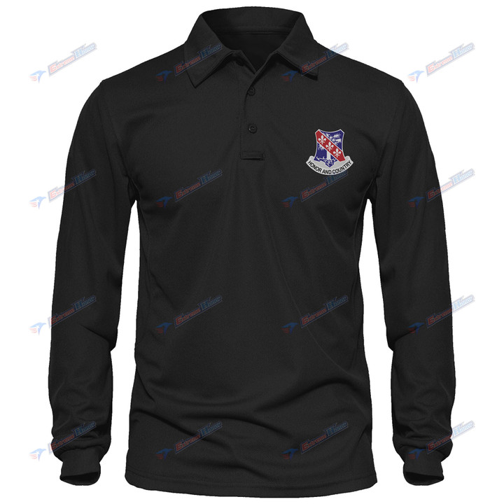 327th Infantry Regiment - Men's Polo Shirt Quick Dry Performance - Long Sleeve Tactical Shirts - Golf Shirt - PL9 -US