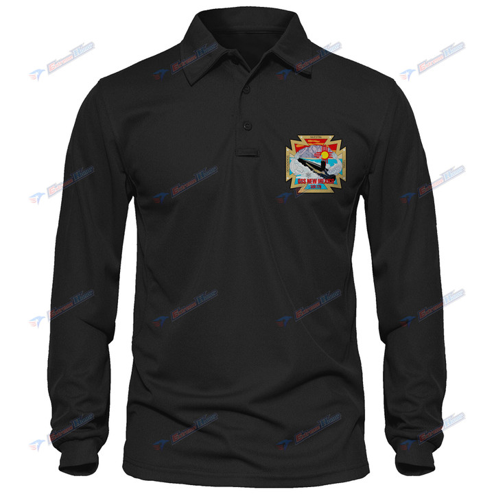 USS New Mexico (SSN-779) - Men's Polo Shirt Quick Dry Performance - Long Sleeve Tactical Shirts - Golf Shirt - PL9 -US