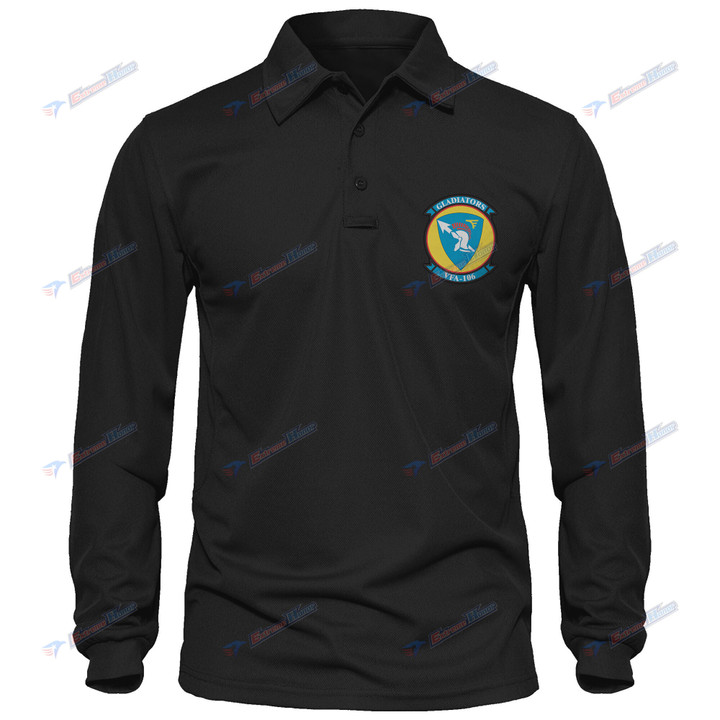 VFA-106 - Men's Polo Shirt Quick Dry Performance - Long Sleeve Tactical Shirts - Golf Shirt - PL9 -US