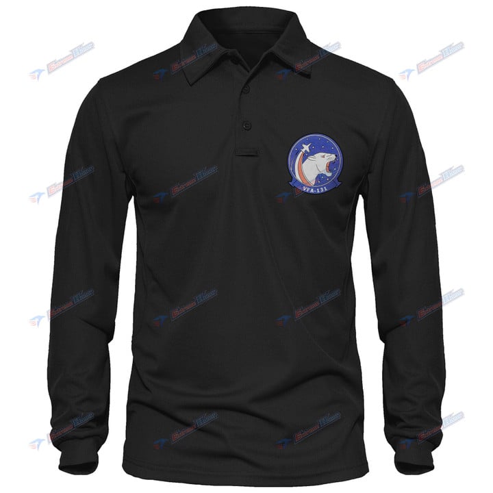 VFA-131 - Men's Polo Shirt Quick Dry Performance - Long Sleeve Tactical Shirts - Golf Shirt - PL9 -US