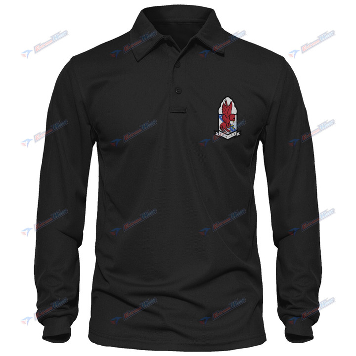 VFA-22 - Men's Polo Shirt Quick Dry Performance - Long Sleeve Tactical Shirts - Golf Shirt - PL9 -US