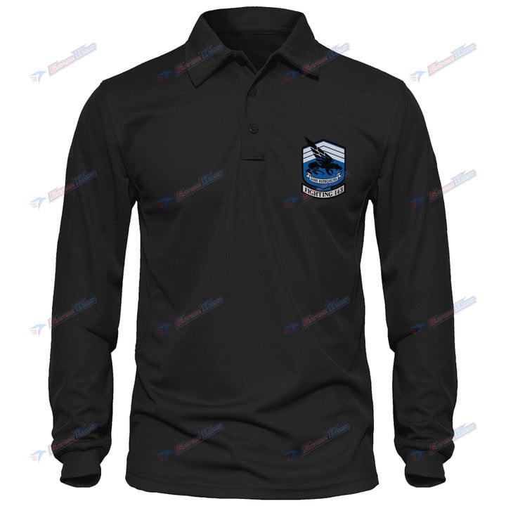 VFA-143 - Men's Polo Shirt Quick Dry Performance - Long Sleeve Tactical Shirts - Golf Shirt - PL9 -US
