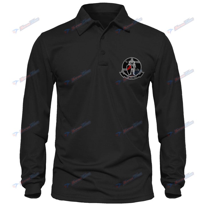 VFA-154 - Men's Polo Shirt Quick Dry Performance - Long Sleeve Tactical Shirts - Golf Shirt - PL9 -US