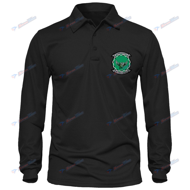 VFA-195 - Men's Polo Shirt Quick Dry Performance - Long Sleeve Tactical Shirts - Golf Shirt - PL9 -US