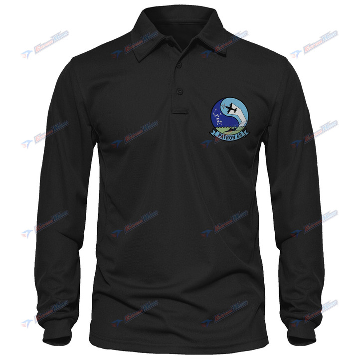 VP-69 - Men's Polo Shirt Quick Dry Performance - Long Sleeve Tactical Shirts - Golf Shirt - PL9 -US