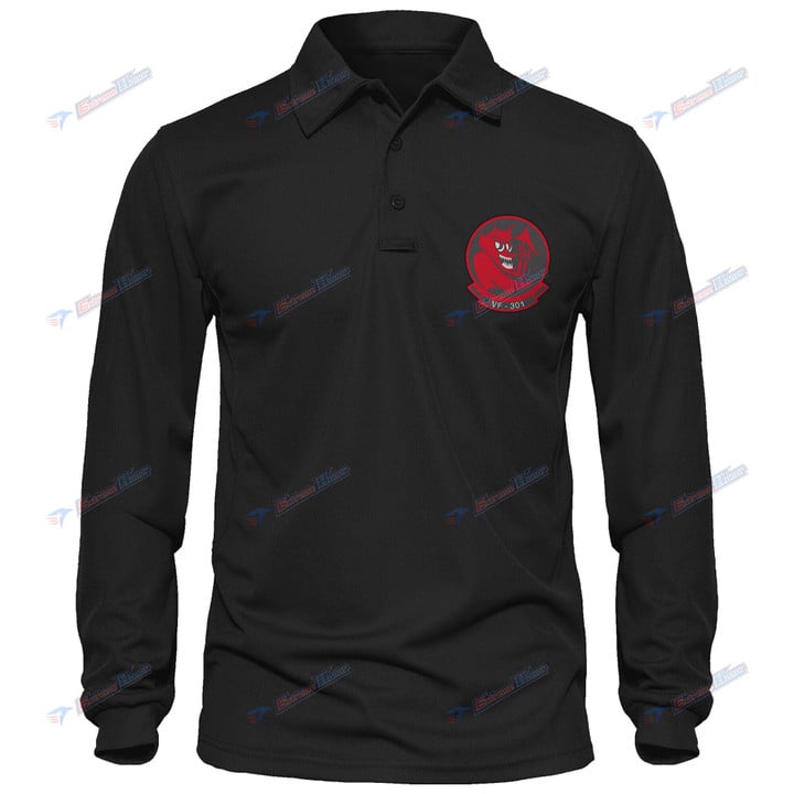 VF-301 - Men's Polo Shirt Quick Dry Performance - Long Sleeve Tactical Shirts - Golf Shirt - PL9 -US