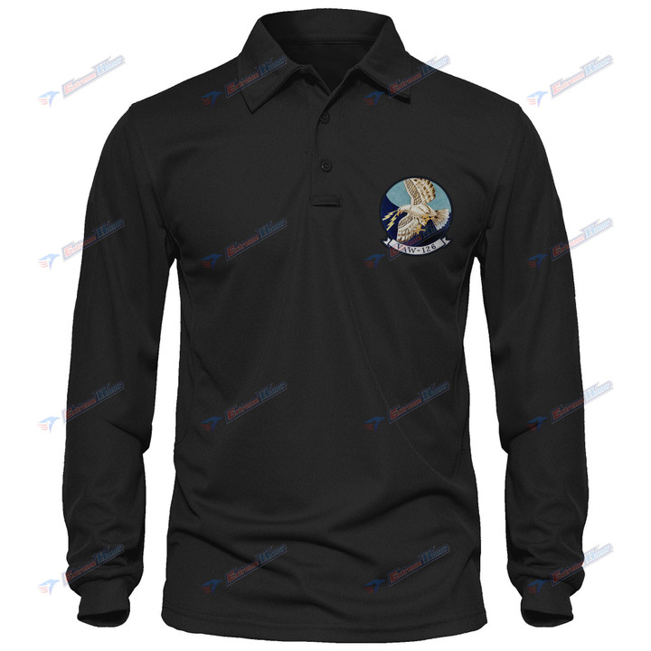 VAW-126 - Men's Polo Shirt Quick Dry Performance - Long Sleeve Tactical Shirts - Golf Shirt - PL9 -US