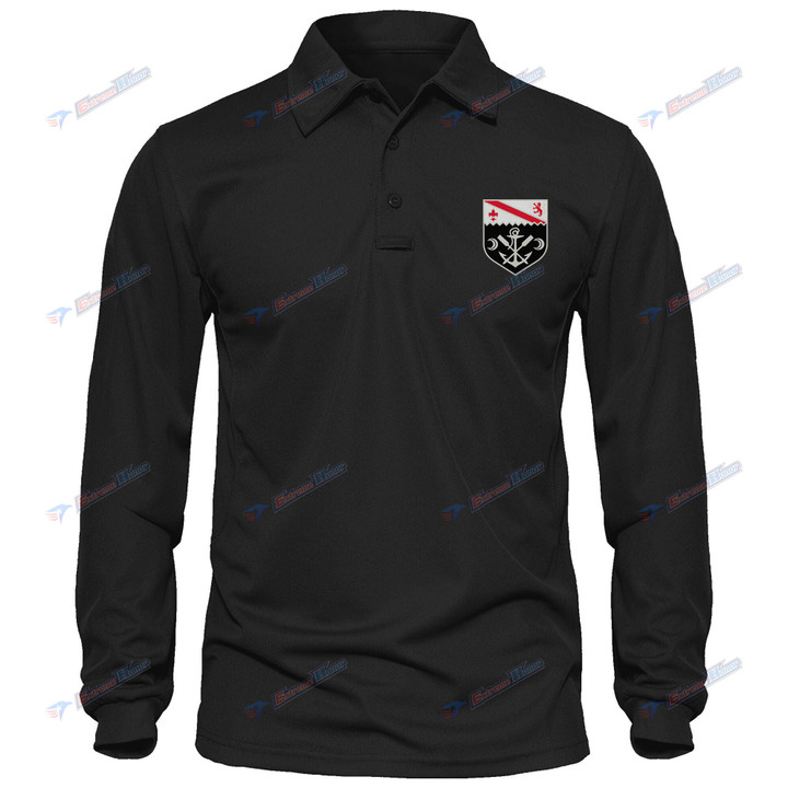 1st Engineer Battalion - Men's Polo Shirt Quick Dry Performance - Long Sleeve Tactical Shirts - Golf Shirt - PL9 -US
