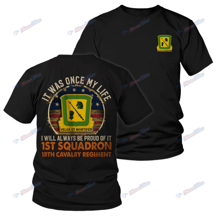 1st Squadron, 18th Cavalry Regiment - Men's Shirt - 2 Sided Shirt - PL8 - US