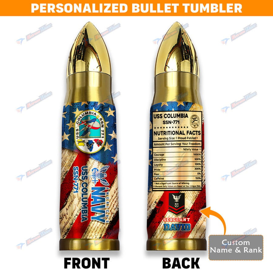 Personalized USS Columbia (SSN-771) - Water Bottle Bullet Shaped Therm -  extreme-honor