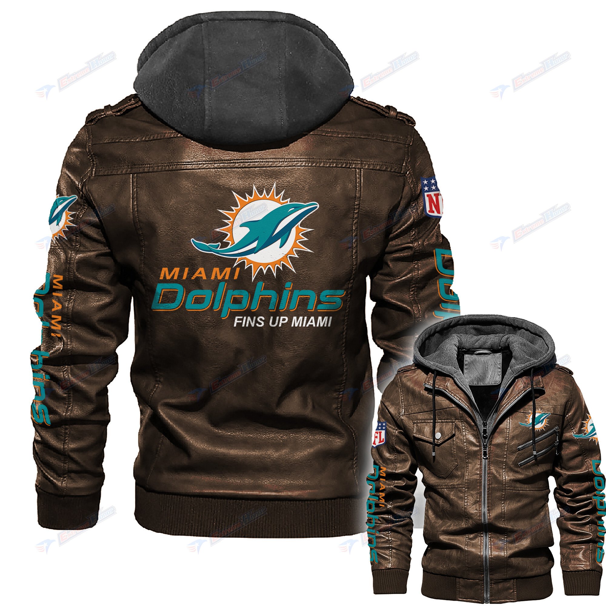 Miami Dolphins - Leather Jacket - extreme-honor