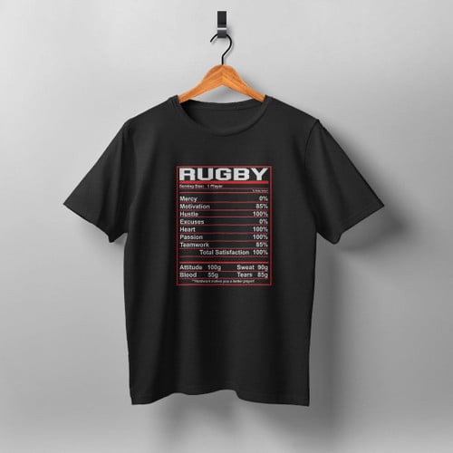Anzac Day T-shirt - Funny Rugby Nutrition Facts Rugby Player A35