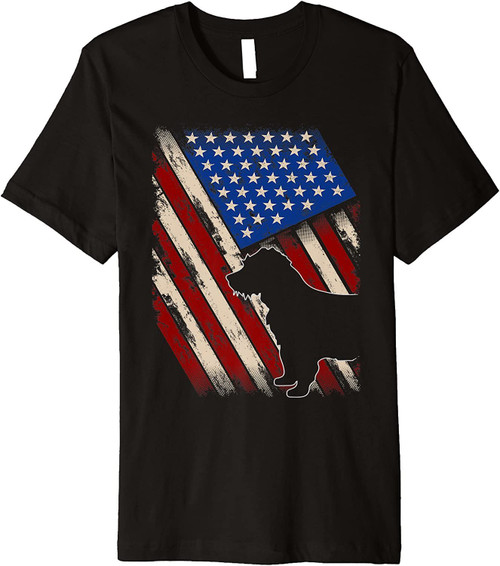 Vintage American Flag Retro Cairn Terrier Dog 4th Of July Premium T-Shirt