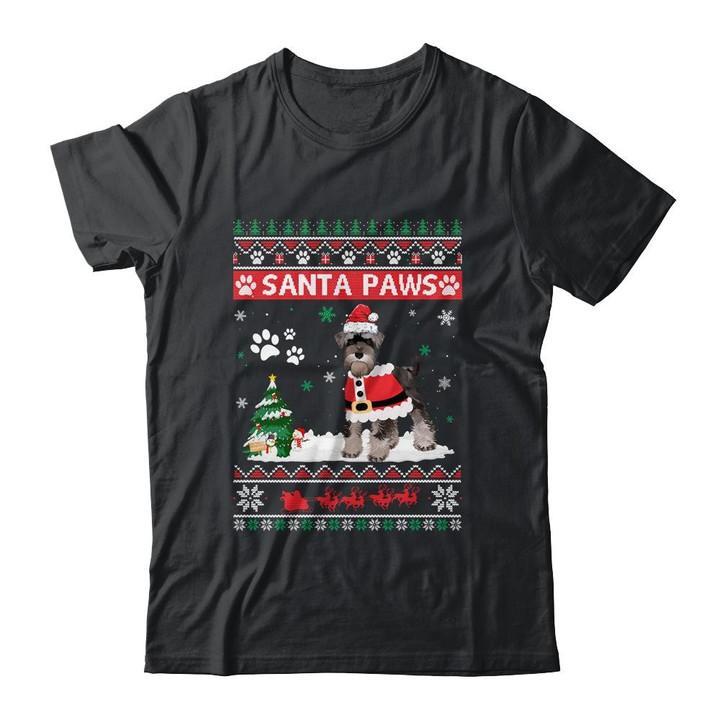 Santa Paws Schnauzer Merry Christmas Dog Funny Xmas