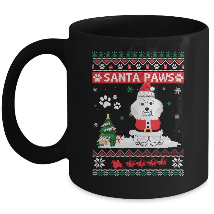 Santa Paws Poodle Merry Christmas Dog Funny Xmas Mug