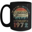 February 1972 Vintage 50 Years Old Retro 50th Birthday Mug