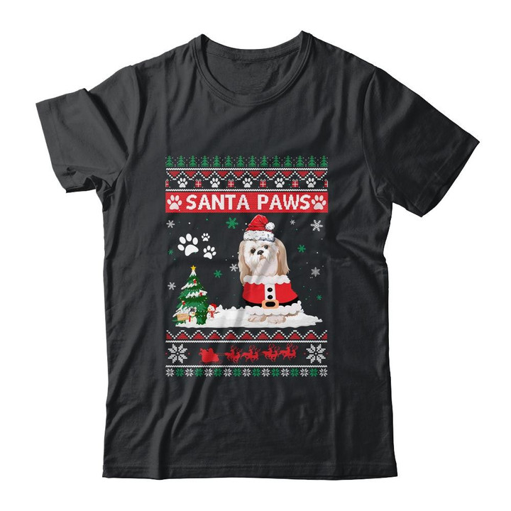 Santa Paws Shih Tzu Merry Christmas Dog Funny Xmas