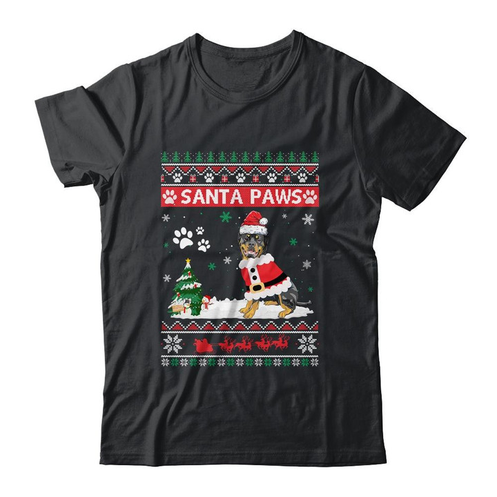 Santa Paws Rottweiler Merry Christmas Dog Funny Xmas