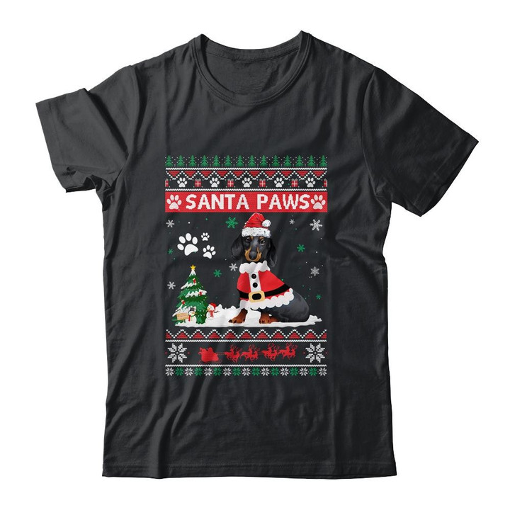 Santa Paws Dachshund Merry Christmas Dog Funny Xmas